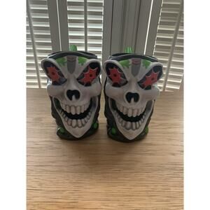 Pair Of Light Up Grave Digger Monster Jam MugsTruck Racing Souvenir Cups